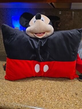 Disney Mickey Mouse Red and Black Plush Pillow